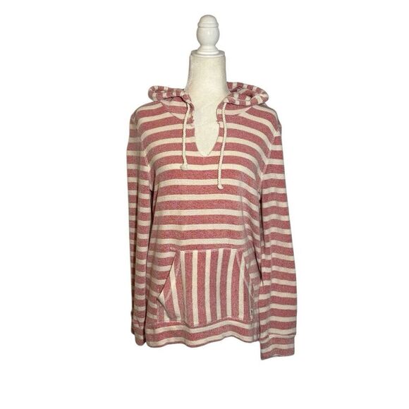 Billabong Say Now red and white striped terry hoodie - L - Picture 1 of 8